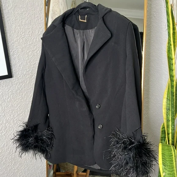 HOUSE OF CB 'Esme' Black Oversized Blazer NWOT